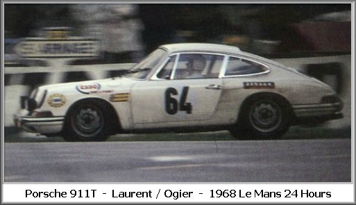 24h Le Mans 1968 64 Porsche 911T C.Laurent JC.Ogier
