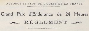 Reglement des 24 heures du Mans