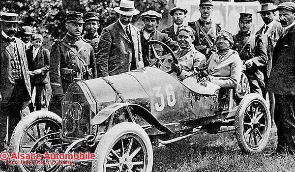 LeMans 1913 - Emile Mathis et sa Femme au GP de France
