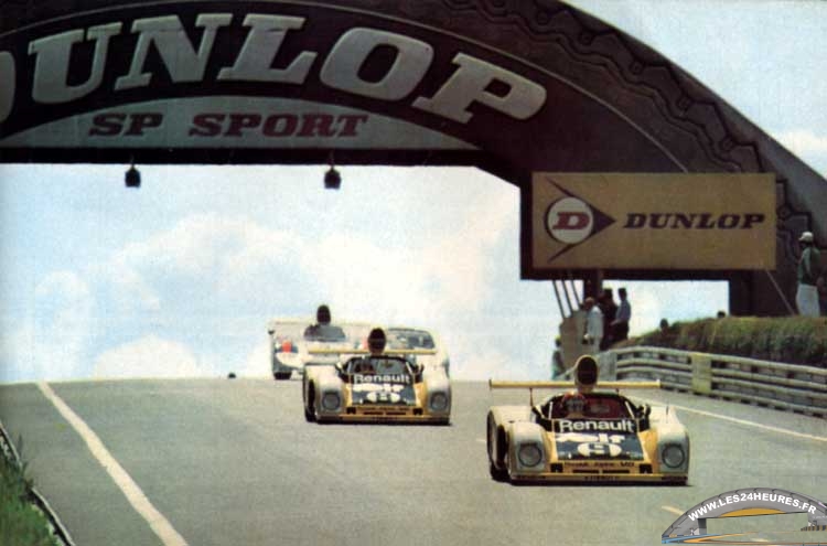 24h lemans 1977 first lap renault devant porsche