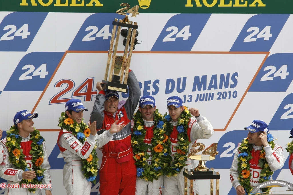 24h du mans 2010 podium Audi